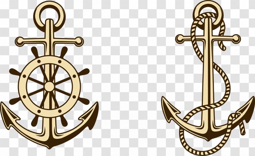 Paper Anchor Ships Wheel Clip Art - Brass - Anchors Transparent PNG