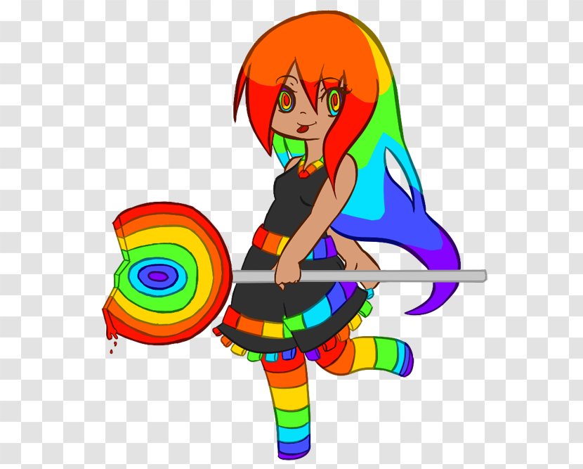 Clothing Accessories Character Cartoon Clip Art - Fashion - Rainbow Lollipop Transparent PNG