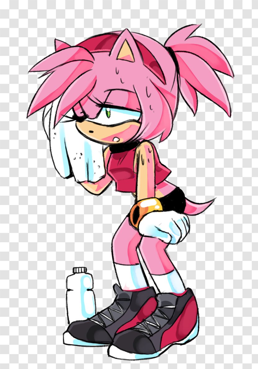 Amy Rose Sonic The Hedgehog Adventure Character - Watercolor - Quartz Transparent PNG
