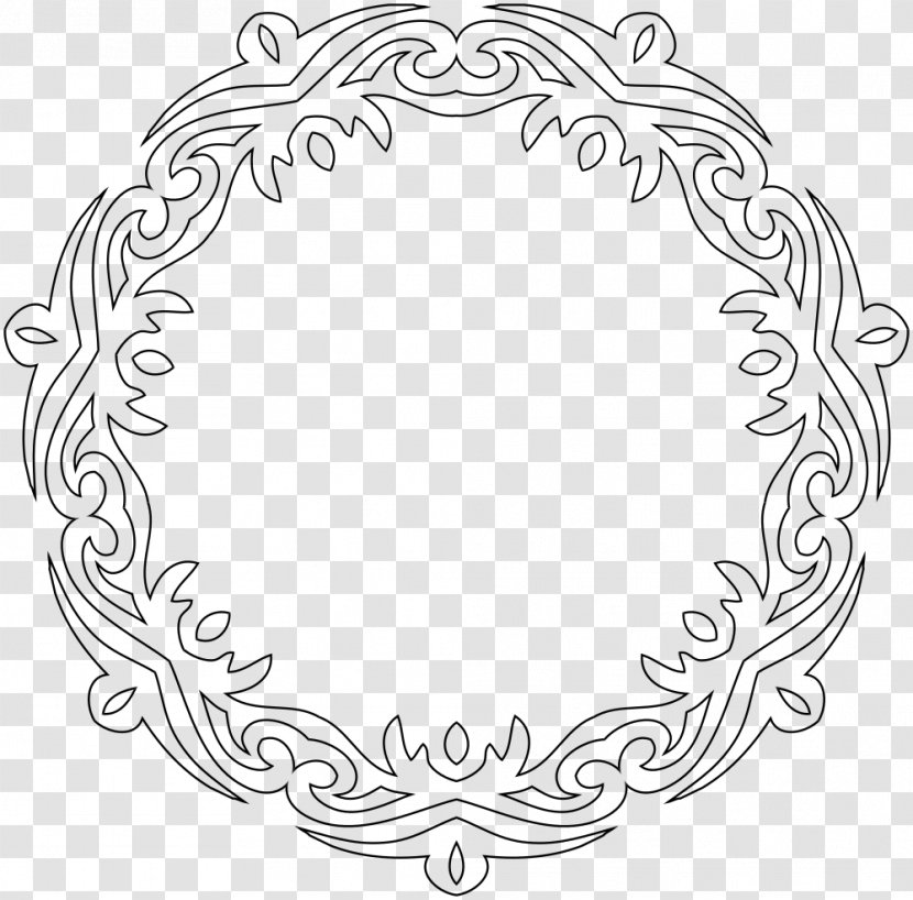 Line Art Borders And Frames - Black White - Сroissant Transparent PNG