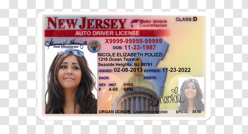 Car New Jersey Driver's License Driving - Forehead - Driver Transparent PNG
