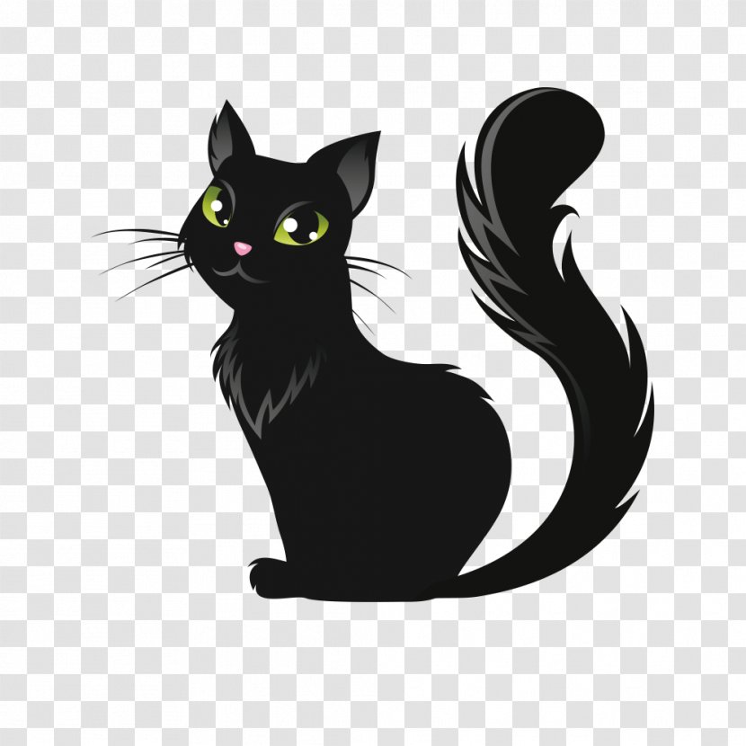 Cat Kitten Halloween Illustration - Small To Medium Sized Cats - Black Vector Material Transparent PNG