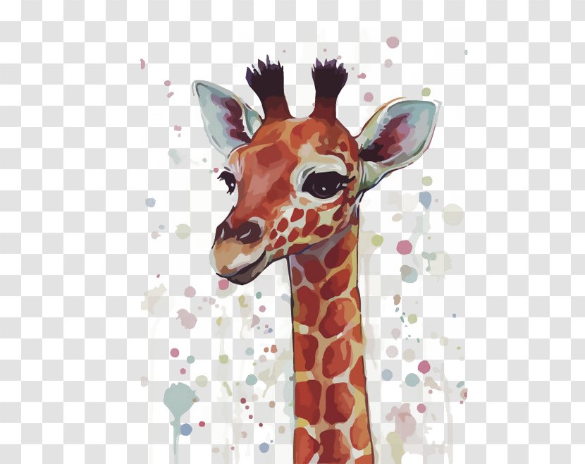 Giraffe Watercolor: Animals Watercolor Painting Art - Wildlife Transparent PNG
