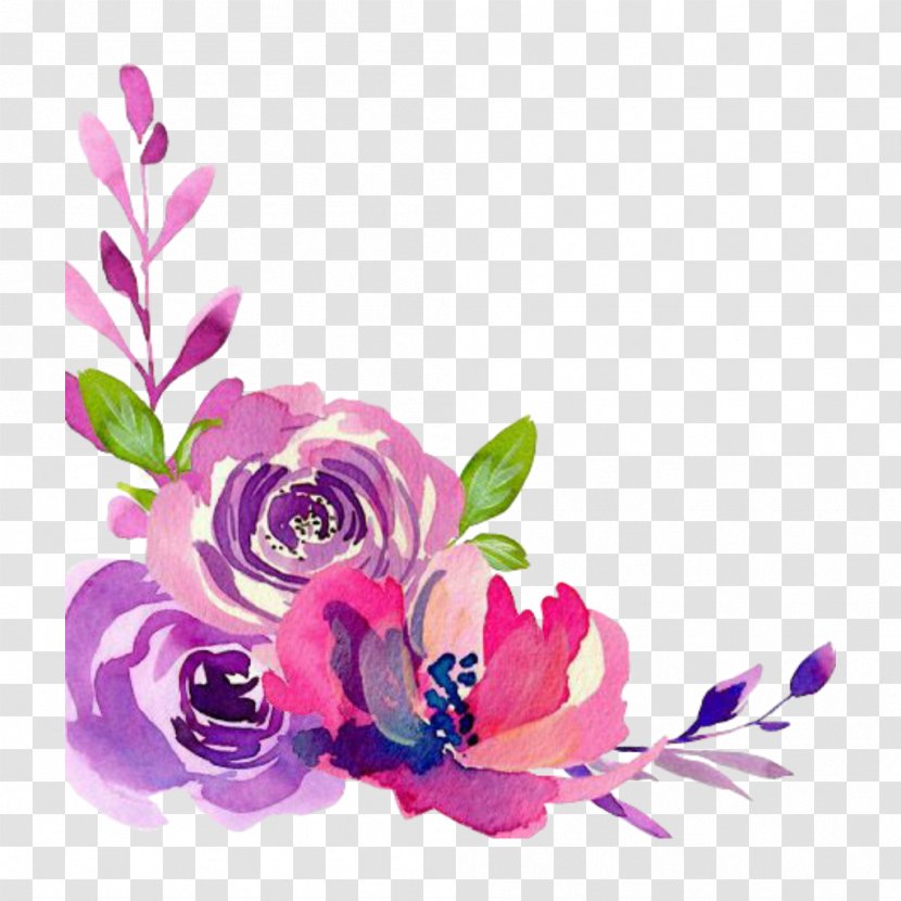 Desktop Wallpaper Watercolor Painting Image Flower Floral Design - Floristry - Hastag Border Transparent PNG