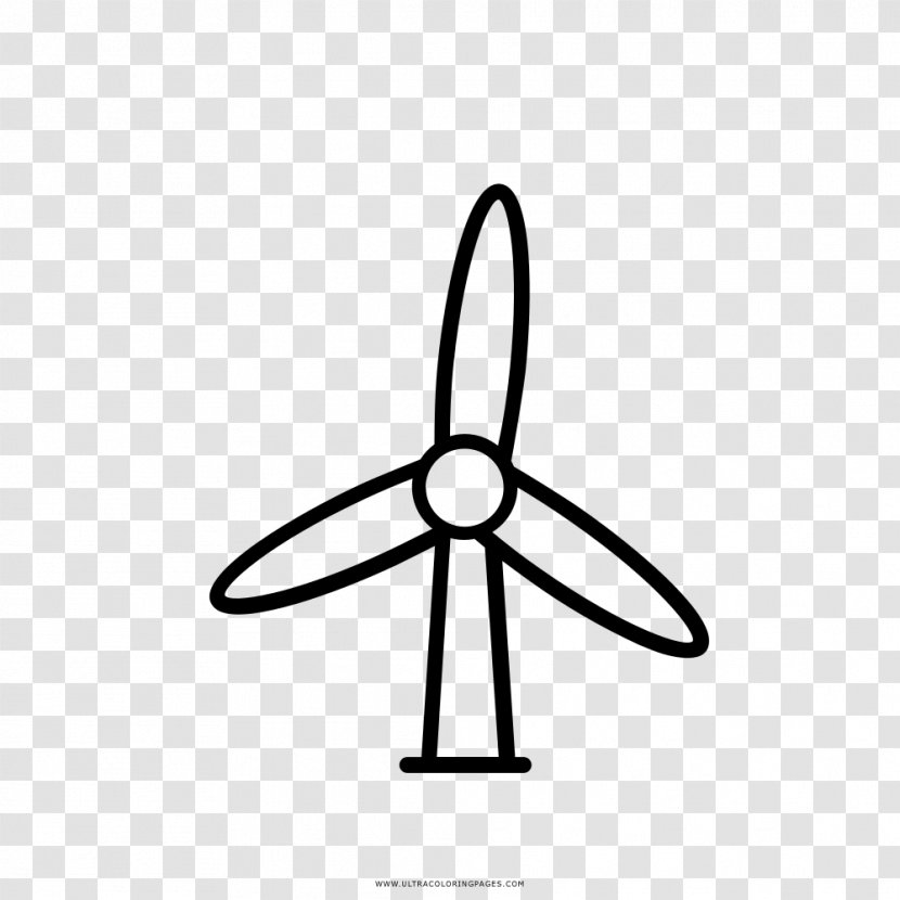 Wind Power Solar Energy Drawing Coloring Book - Black And White Transparent PNG