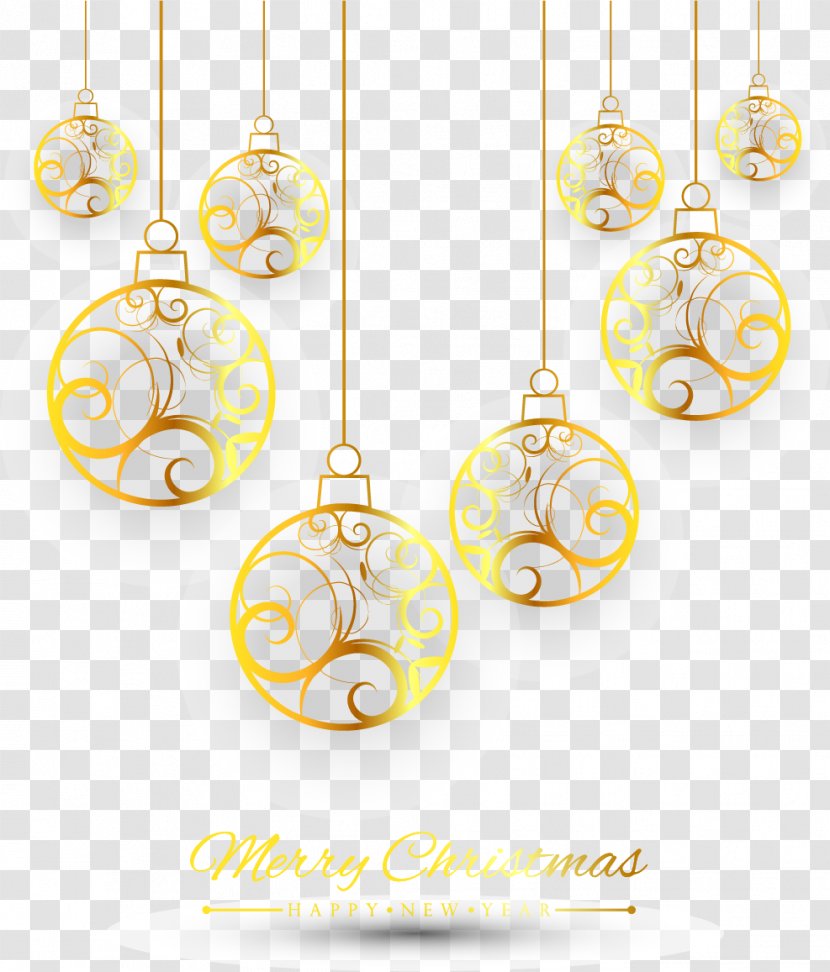 Christmas Decoration Ornament - Tree - Gold Pattern Ball Ornaments Transparent PNG