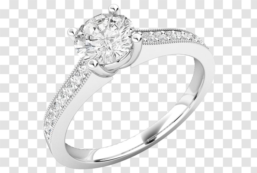 Diamond Cut Wedding Ring Engagement - Rings - White Gold Settings For Women Transparent PNG