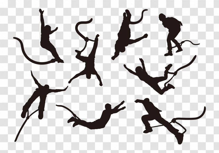 Bungee Jumping Silhouette - Diving Transparent PNG