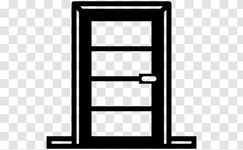 Rectangle Area Black And White - Door - Glass Transparent PNG