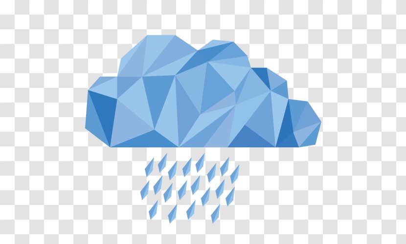 Cloud Rain Software As A Service - Sky - Polygonal Transparent PNG