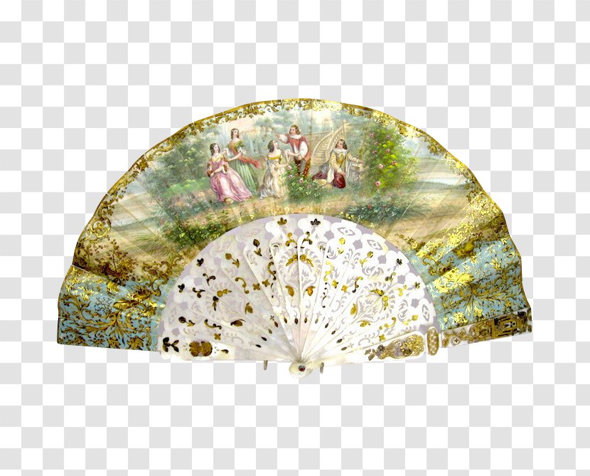 Hand Fan Silk Paint - Mother Hand-painted Transparent PNG