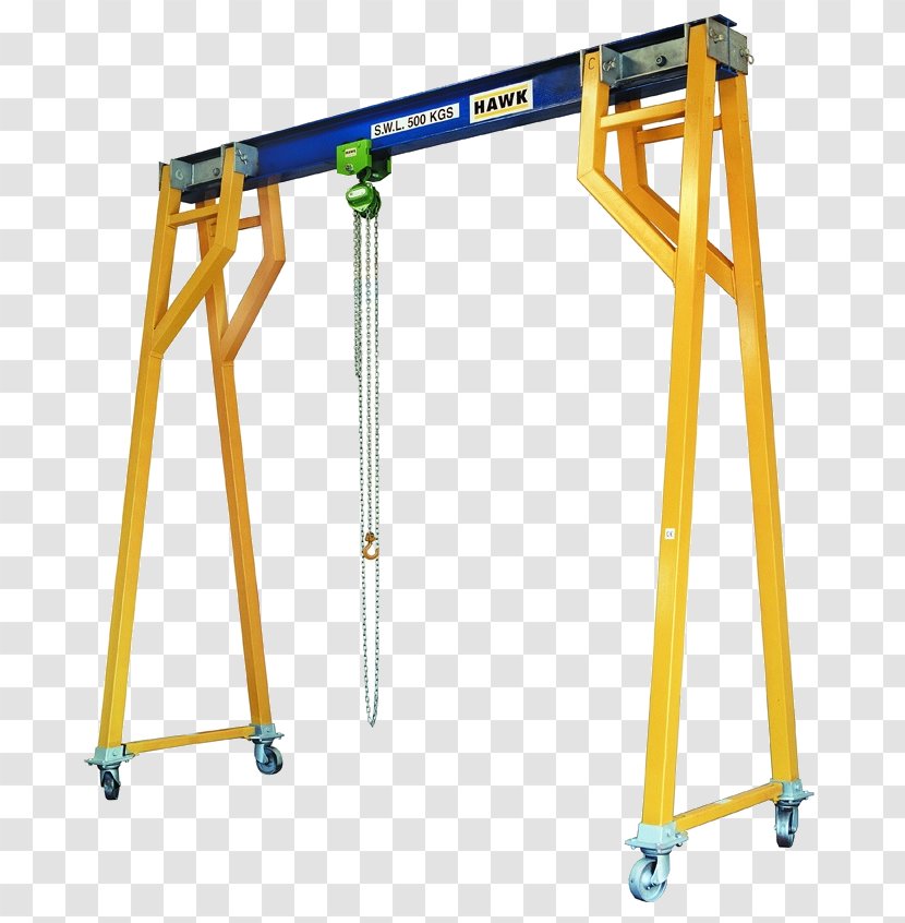 Hoist Gantry Crane Machine Lifting Equipment - Yellow Transparent PNG