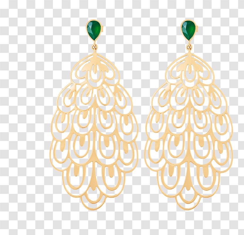 Earring Jewellery Silver Gold Asiatic Peafowl - Onyx Transparent PNG