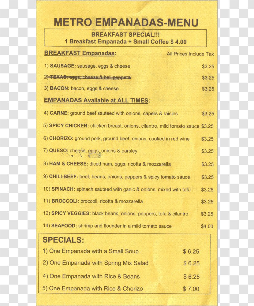 Menu - Yellow - Text Transparent PNG