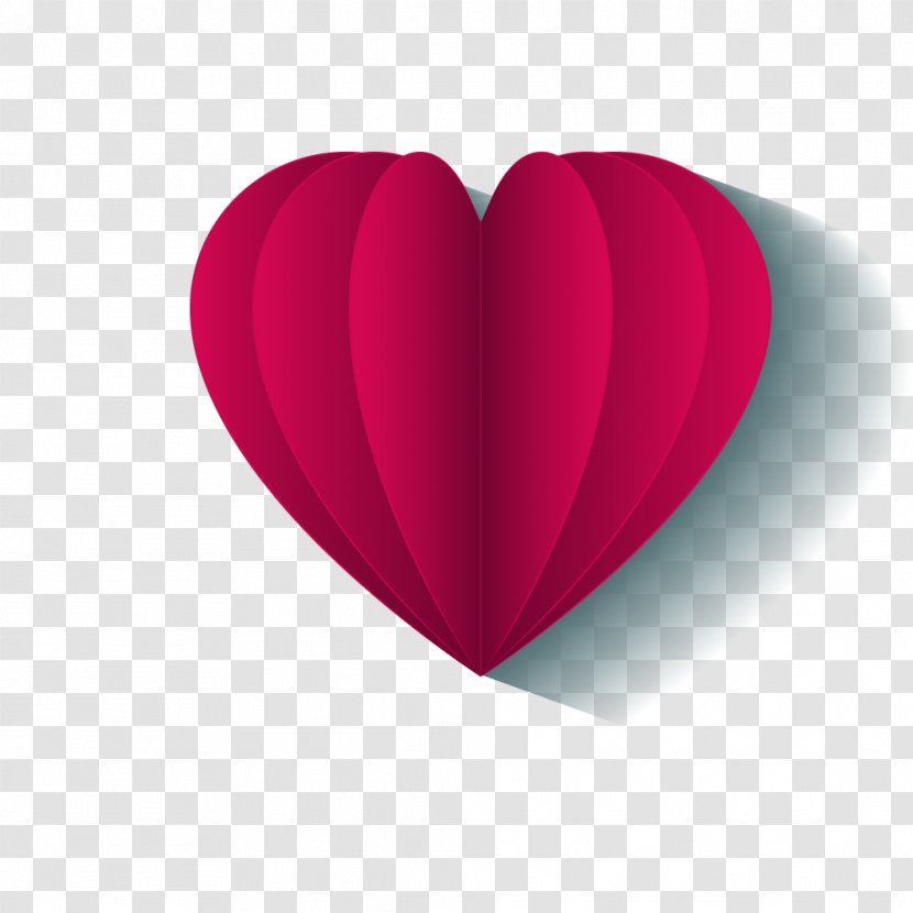 Heart Magenta Valentines Day - Flower - Red Paper Love Notes Transparent PNG