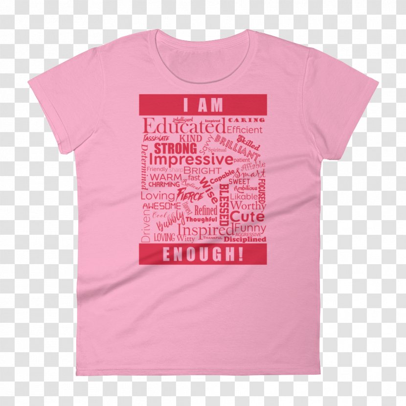 Long-sleeved T-shirt Woman - Magenta - I Am Enough Transparent PNG