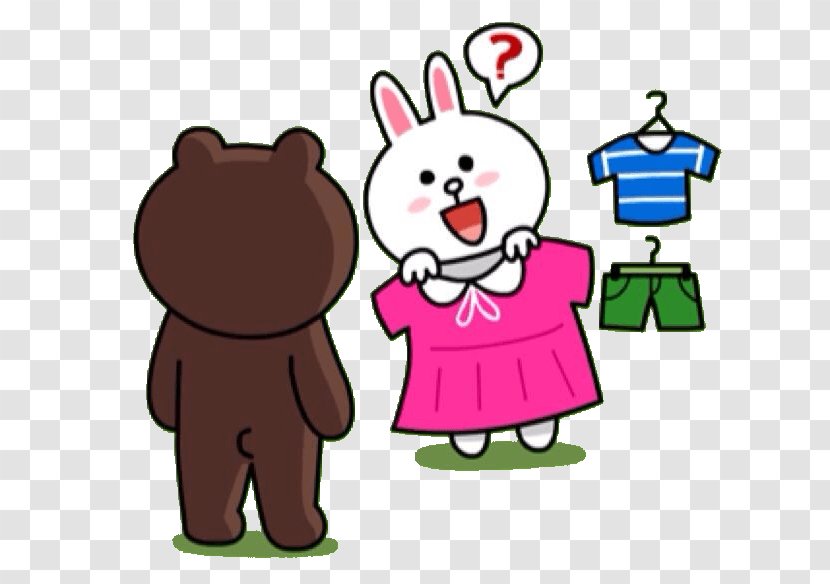 Brown Bear Sticker Line Friends Rabbit - Silhouette Transparent PNG