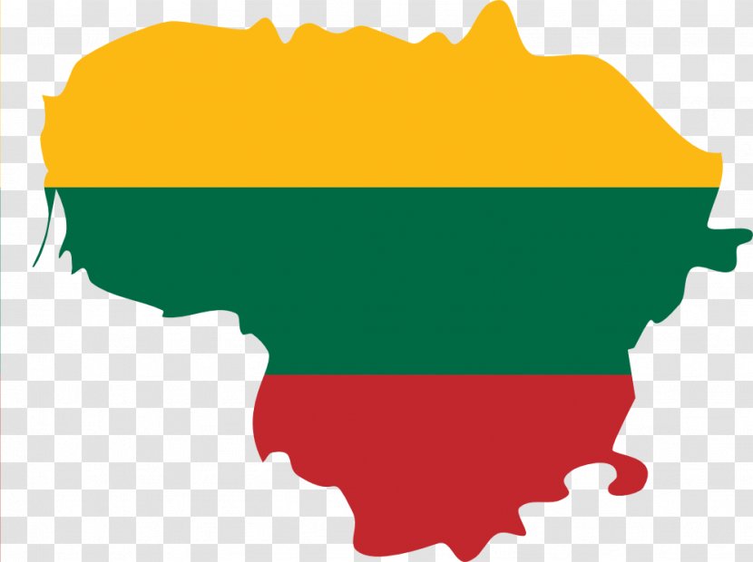 Flag Of Lithuania Map Clip Art - Usa Clipart Transparent PNG