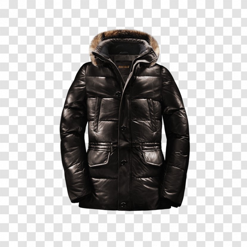 Leather Jacket Coat Hood Fur Transparent PNG