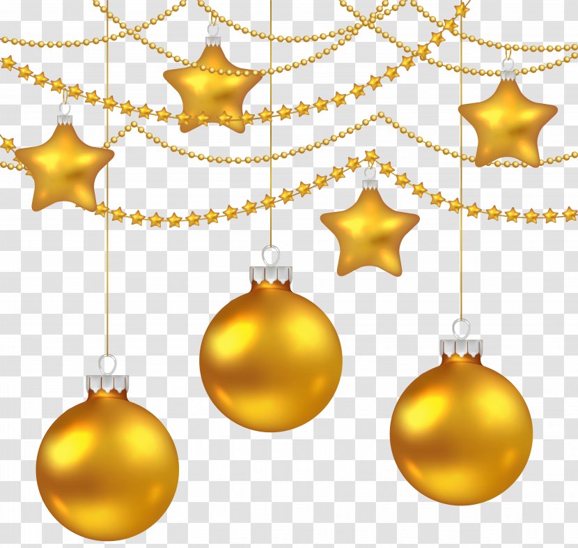 Christmas Ornament Clip Art - Yellow - Balls Decoration Clipart Image Transparent PNG