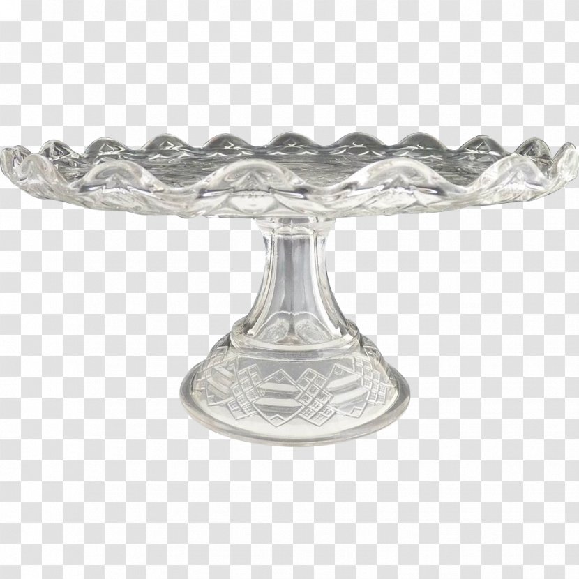 Glass Patera Cake Compote Plate - Silver Transparent PNG