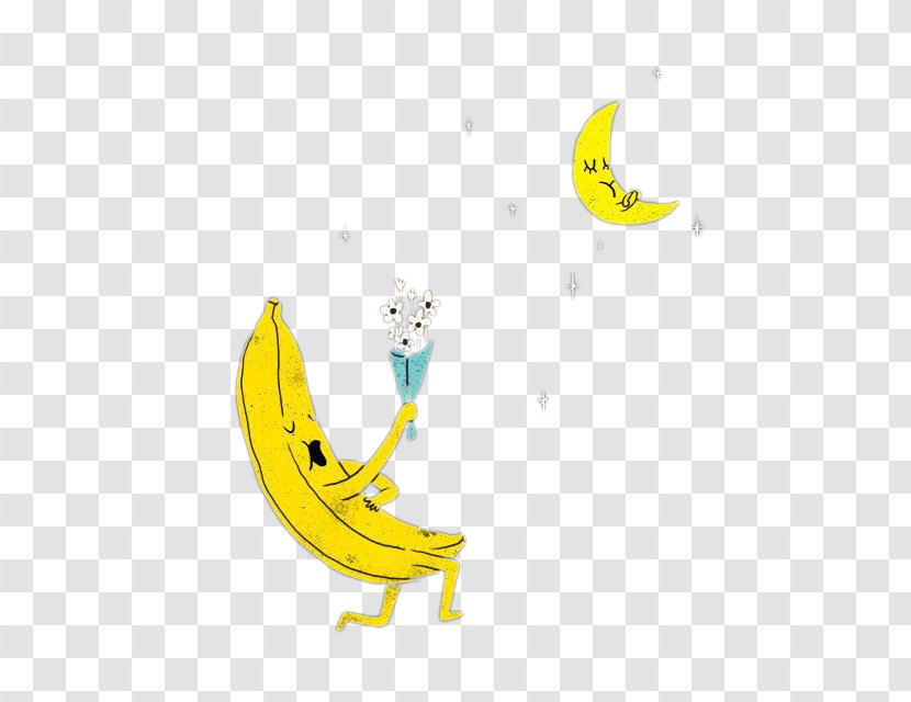 Banana Cartoon - Designer - Moon To Courtship Transparent PNG