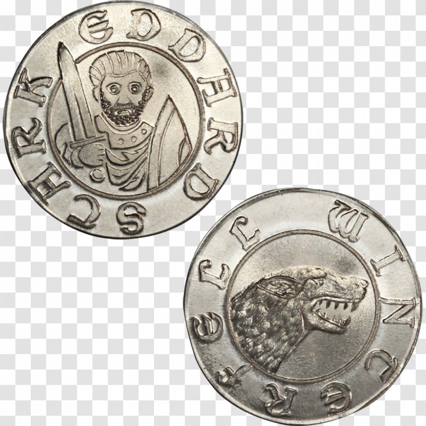 Eddard Stark Silver Coin The Prince Of Winterfell - Game Thrones - Ned Transparent PNG
