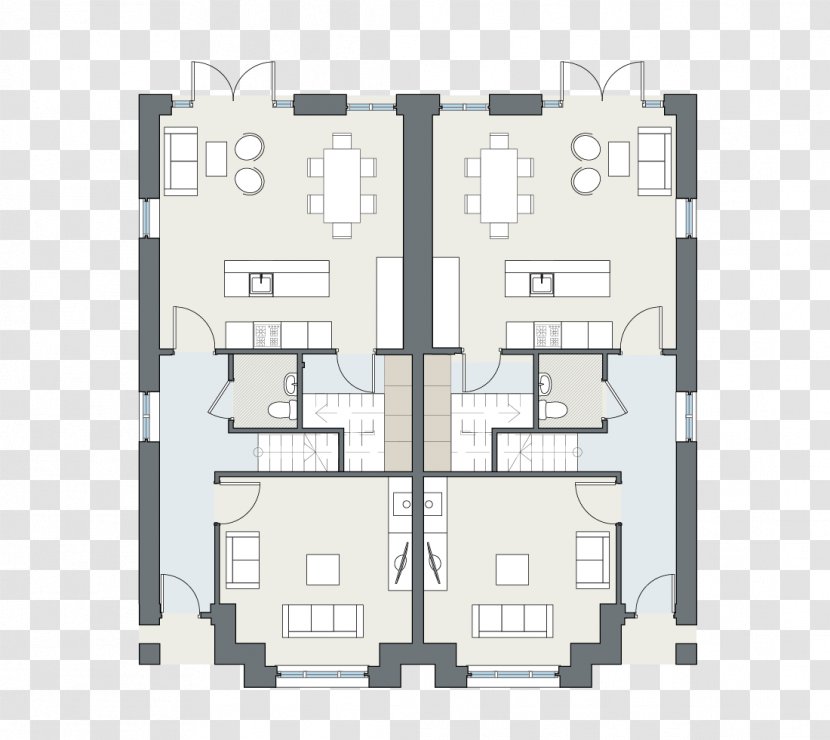 Floor Plan House Architecture Facade - Building Transparent PNG