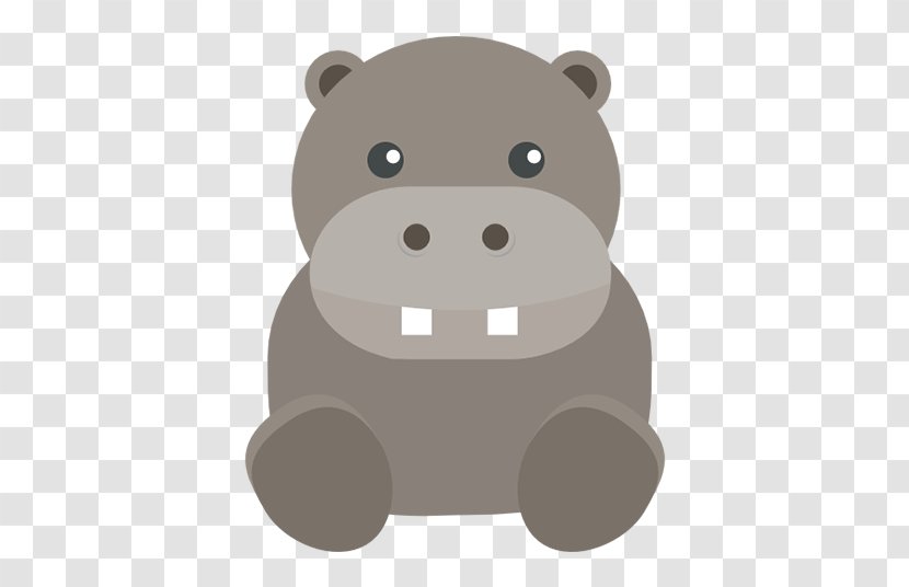Icon - Cartoon - Cute Hippo Transparent PNG