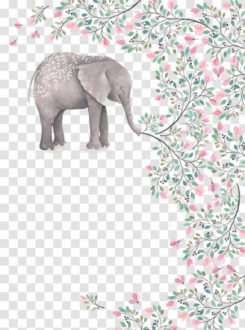Watercolor Painting Art Clip - Indian Elephant - Painted Transparent PNG