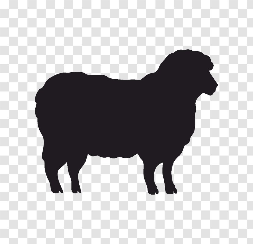 Sheep Stencil Silhouette Goat Cattle - Dog Like Mammal Transparent PNG