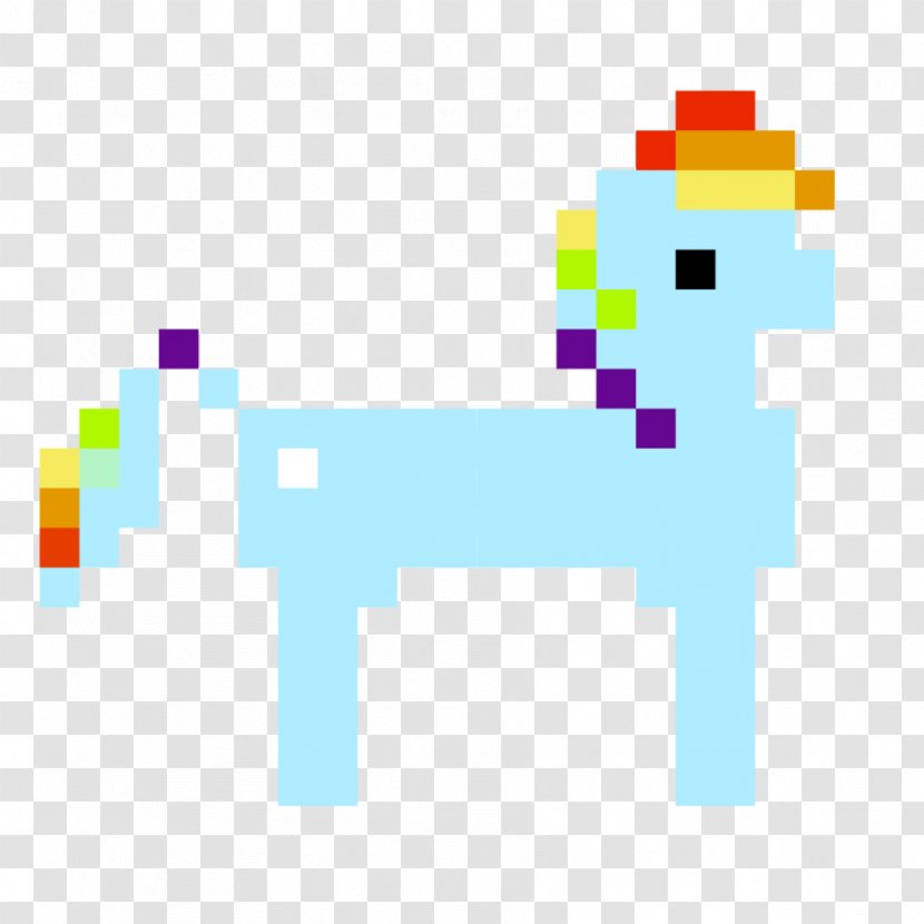 Rainbow Dash 8-bit Color - Unicorn - 8 BIT Transparent PNG