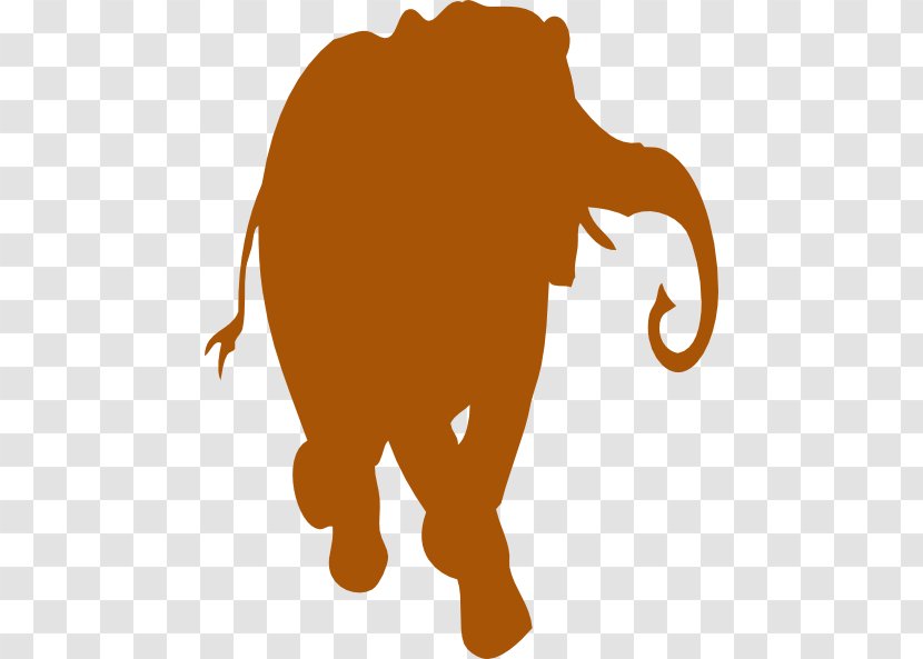 African Elephant Indian Clip Art Silhouette - Big Cats - Burnt Orange Picture Frame Transparent PNG