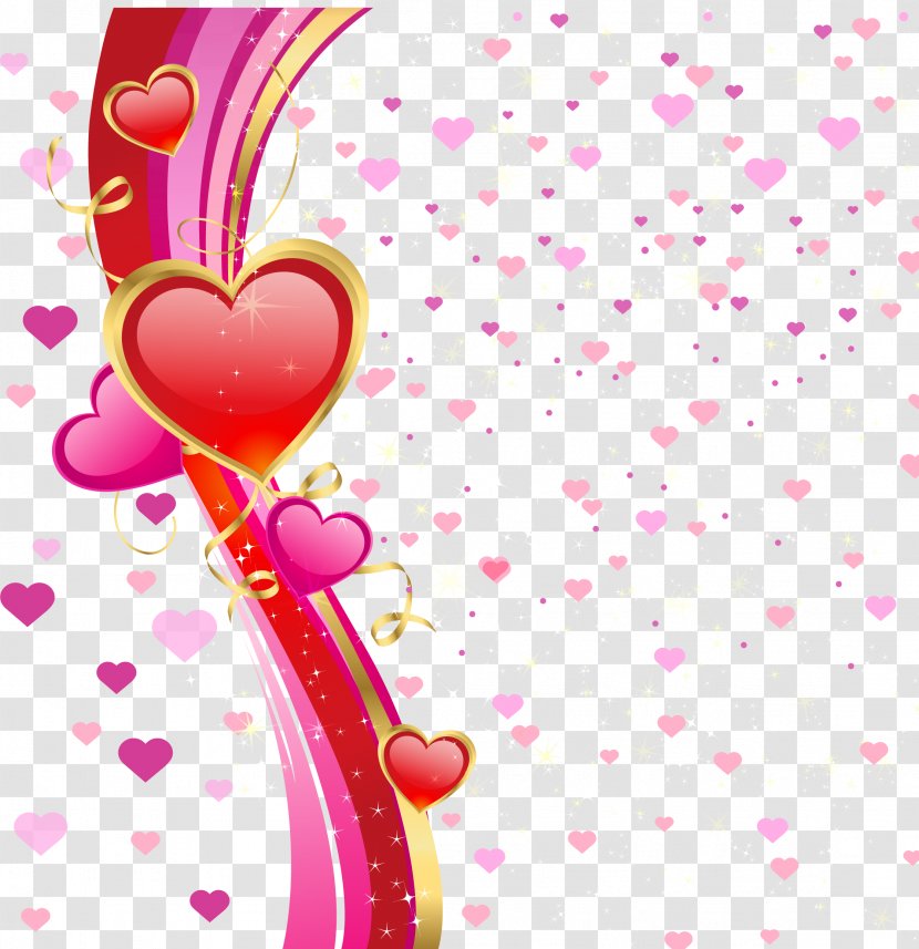 Valentine's Day Euclidean Vector - Silhouette - Valentine Hearts Background Free Transparent PNG
