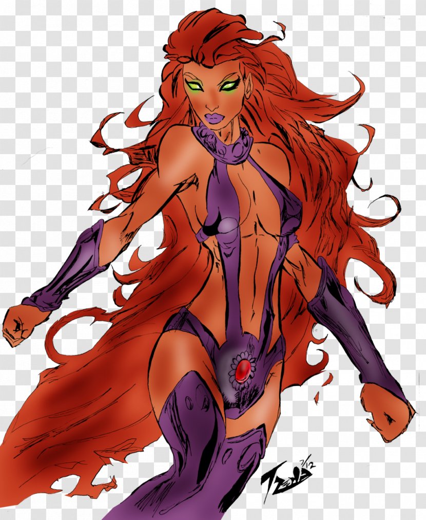 Starfire Raven DC Comics Cartoon - Watercolor Transparent PNG