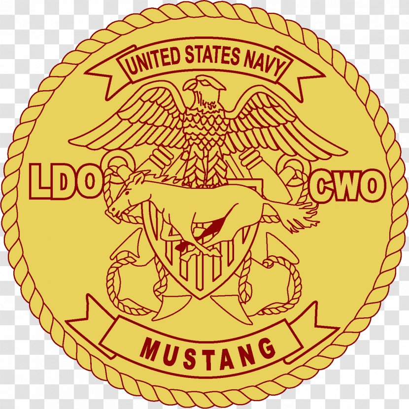 United States Navy Limited Duty Officer Mustang Chief Warrant - Gold Transparent PNG
