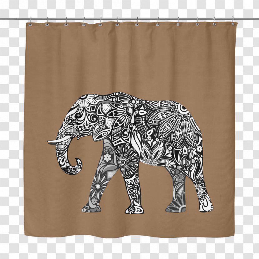 Drawing Indian Elephant Visual Arts Image Elephants - Horse Like Mammal - Shower Curtain Transparent PNG