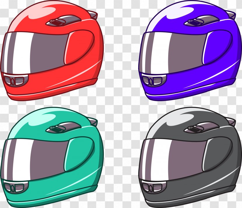 Motorcycle Helmet Car Scooter - Bicycle - Vector Transparent PNG