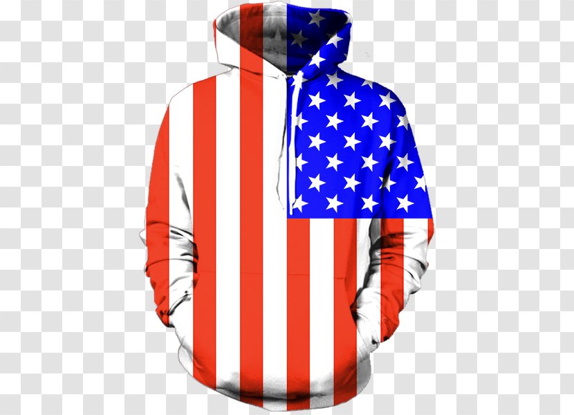 Hoodie Sweater Outerwear Shirt - Sleeve - American Flag Transparent PNG