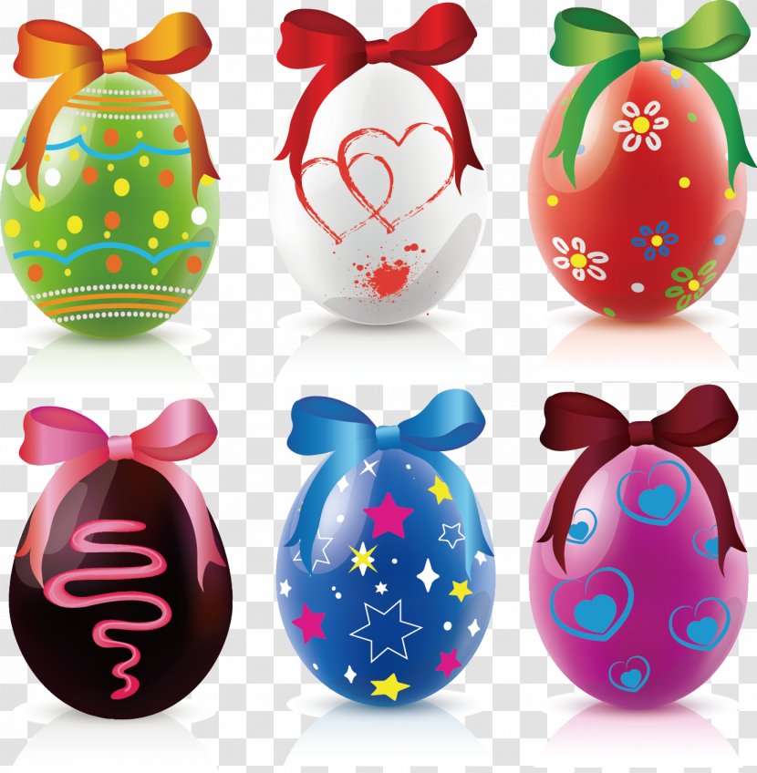 Easter Bunny Egg Clip Art - Bow Eggs Transparent PNG