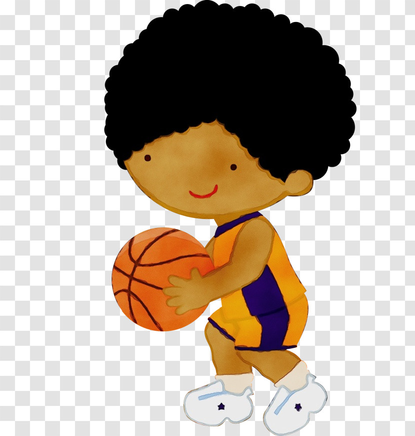 Basketball Player Cartoon Basketball Hairstyle Throwing A Ball Transparent PNG