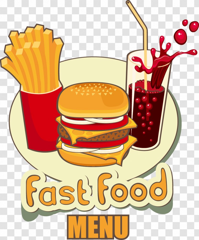 Fast Food Hamburger Junk French Fries - Bun - Vector Transparent PNG