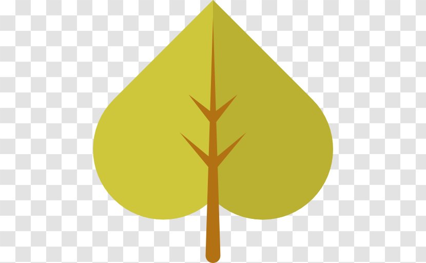 Triangle Leaf Plant Stem Font - Yellow Transparent PNG