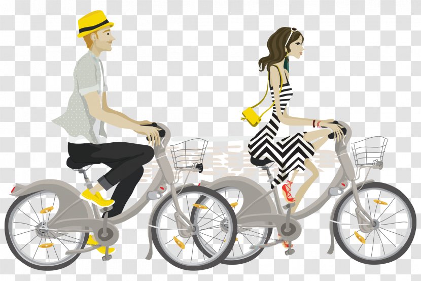 Bicycle Frames Paris Cycling Vélib' - Couple Transparent PNG