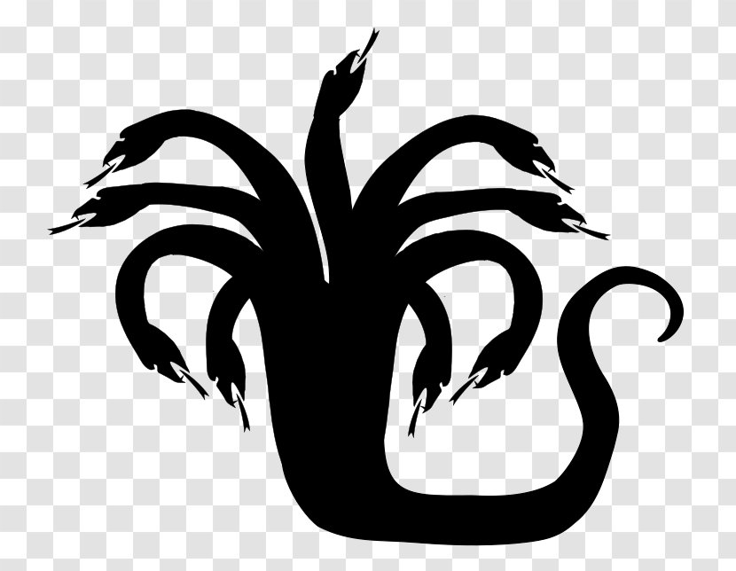 Lernaean Hydra Dragon Clip Art - Silhouette - Heads Transparent PNG