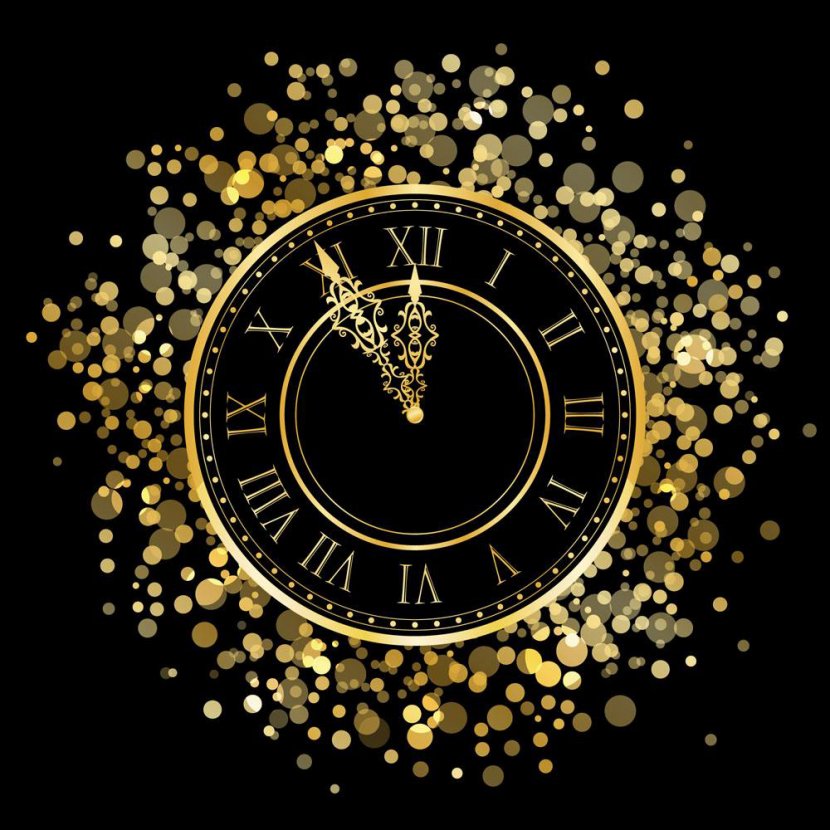 New Years Eve Countdown Clock - Holiday - Golden Dream Transparent PNG
