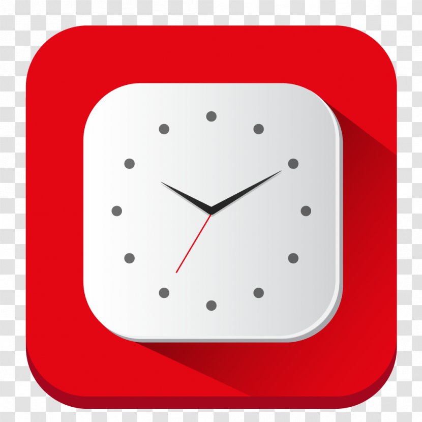 Alarm Clocks IOS 7 - Red - Clock Transparent PNG