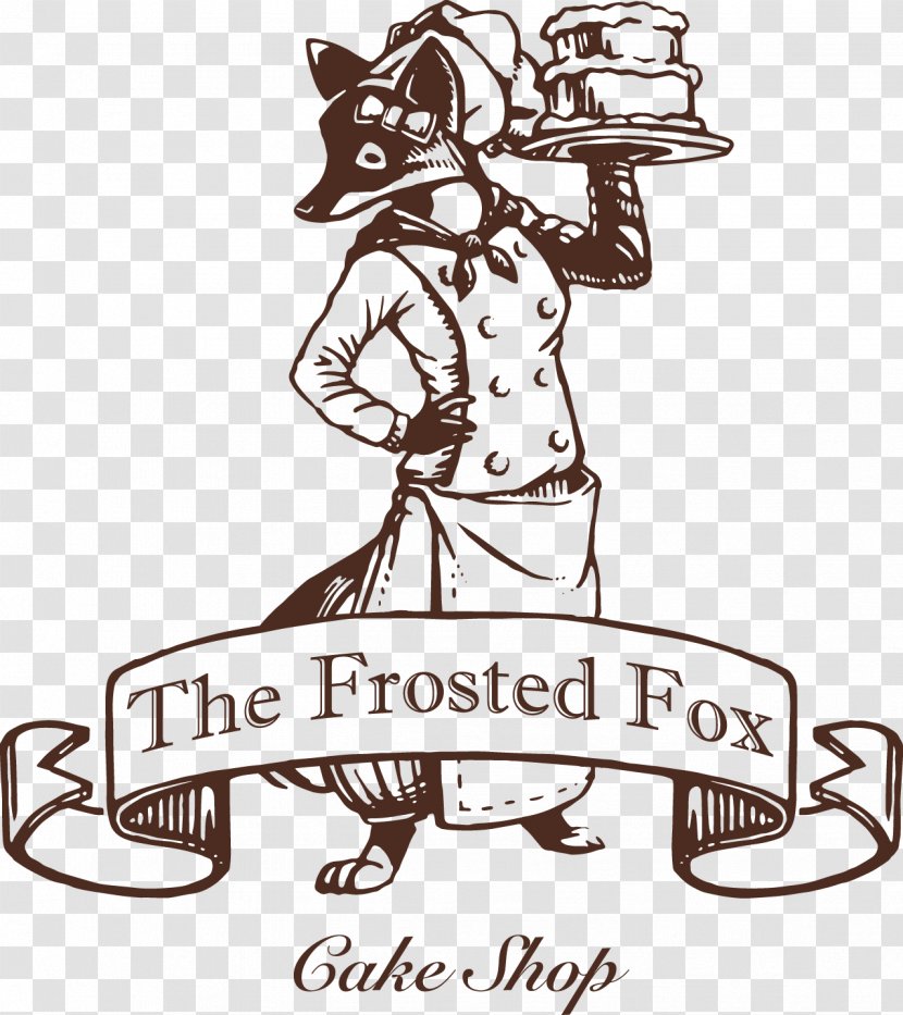 The Frosted Fox Cake Shop Bakery Wedding Cupcake - Line Art Transparent PNG