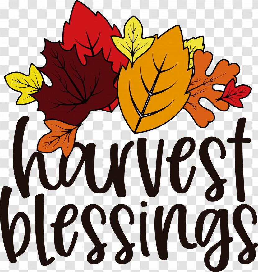 HARVEST BLESSINGS Thanksgiving Autumn Transparent PNG