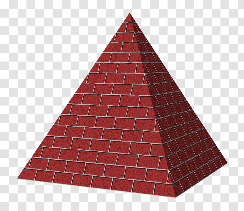 Square Pyramid Shape Three-dimensional Space Triangle - Roof - Red Geometric Transparent PNG